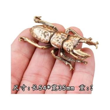 Imagem de Figurinha De Inseto De Cobre Simulando Besouro Unicórnio, Brinquedo De