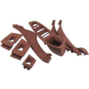 Imagem de Maçaneta de porta de painel de interruptor de janela para BMW Série 5 M5 528i 535d 535i 550i 2011-2016 (marrom 7PCS)