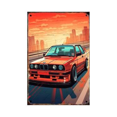 Imagem de Placa De Metal Vintage Com Tema De Carro Lendário, Arte Em Ferro Para 