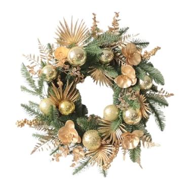 Imagem de Guirlanda de Natal | Decoração de casa artificial, guirlanda de porta dourada, decoração de férias, para festa, interior, exterior, parede, janela, quarto, sala de estar, escritório, jardim, quintal