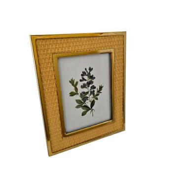 Imagem de Porta Retrato Metal - Borda Fibra Natural 15 X 20cm