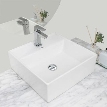 Imagem de Kit Cuba Pia Louça Cerâmica Banheiro C/ Torneira E Válv S30