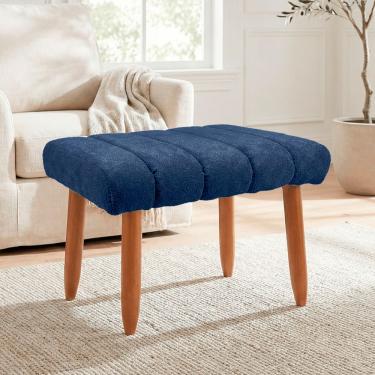 Imagem de Banqueta Decorativa Puff Retangular Nina Para Sala Bouclê