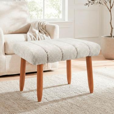 Imagem de Banqueta Decorativa Puff Retangular Nina Para Sala Bouclê
