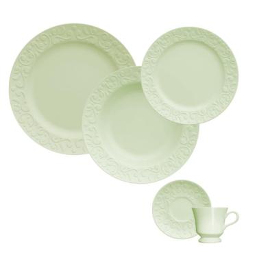 Imagem de Jogo Jantar Chá 30 Peças Verde Menta Tassel Germer Porcelana