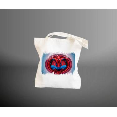 Imagem de Bag Ecobag Homem Aranha - Algodão e Poliester - Kyros, Algodão cru