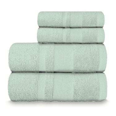 Imagem de Jogo De Toalha Banhão Master 100% Algodão 4 Peças Gramatura 550 Verde Ice