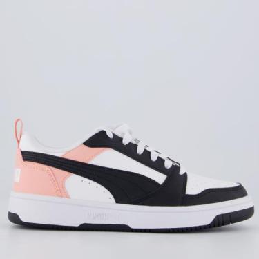 Imagem de Tênis Puma Rebound V6 Feminino Preto e Rosa, 35