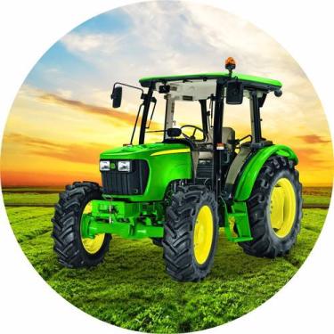 Imagem de Painel de Lona Redondo Trator Fazenda Por do Sol - Fabrika de Festa, 1