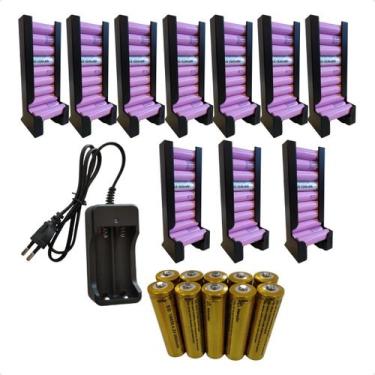 Imagem de 10 Suporte Com Capacidade Para 10 Baterias Cada E 10 Baterias De Alta 