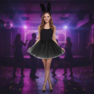 Imagem de Kit Coelhinha Adulto C/ 3 Peças Fantasia Bloquinho Carnaval - Pink Fla