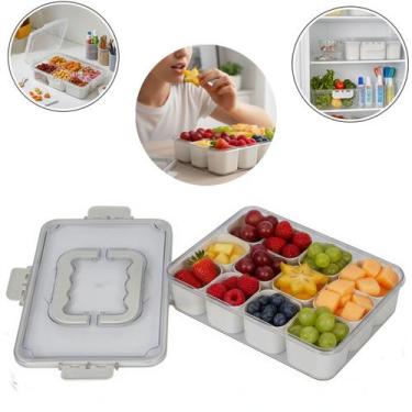 Imagem de Petisqueira Portátil com Alça e Tampa 9 Divisórias - Tesla Store