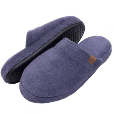 Imagem de Pantufa Masculina Atoalhada Flexível - PUFF - Índigo - 41/42, Índigo, 