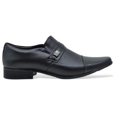 Imagem de Sapato Social Jota Pe Air Bag Couro Conforto Slip On Macio, Preto, 40