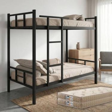 Imagem de Cama Beliche Solteiro Aço Premium Estilo Industrial Extra Reforçada Ac