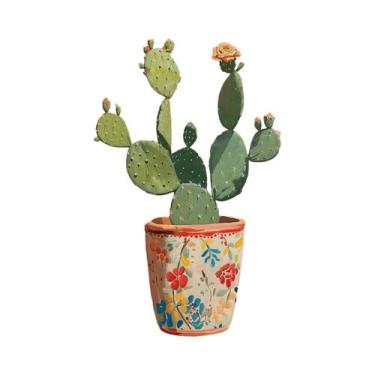 Imagem de Pôster De Arte Em Tela Minimalista Boho Com Cactos Do Deserto Para Dec