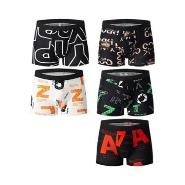 Imagem de Cuecas Boxer Esportivas Casuais Masculinas Estampadas Multicoloridas M