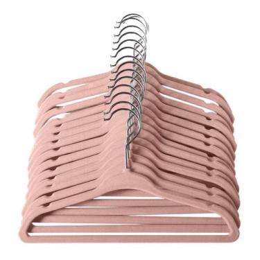 Imagem de Kit 50 Cabide Infantil Veludo Antideslizante Ultra Fino Moderno - RRIs