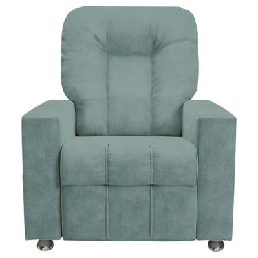 Imagem de Poltrona Do Papai Reclinável Romeo F05 Veludo Encosto E Assento Reclináveis Azul Lyam Decor