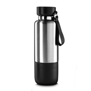 Imagem de Garrafa Térmica Parede Dupla 500ML com Copo e Porta Objetos em Aço Inox com Isolamento...