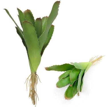 Imagem de Planta Artificial Bromélia Kit 8 Peças para Decoração com 8 Folhas 21CM Verde Outras Ma...