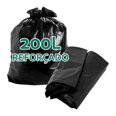 Imagem de Saco de Lixo 200 Litros Reforçado Boca Larga Preto 5KG para Comércios e Hotéis Higipack