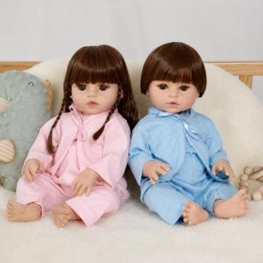 Imagem de Bebê Reborn Gêmeos Casal Menino Corpo de Silicone Realista - Cegonha R