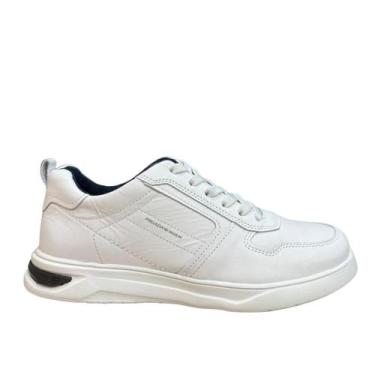 Imagem de Sapatênis Pegada Masculino Couro Preto 112401 Conforto, Branco, 40, Ma