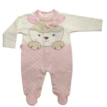 Imagem de Macação bebê suedine bichos feminino anjos baby 22111, M, Rosa