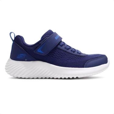 Imagem de Tênis Skechers Bounder - Quantarun Infantil, 27, Marinho, Branco