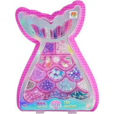 Imagem de Kit Sereia Pocket Biju Collect Brinquedo para Criação de Bijuterias para Meninas DM Toys