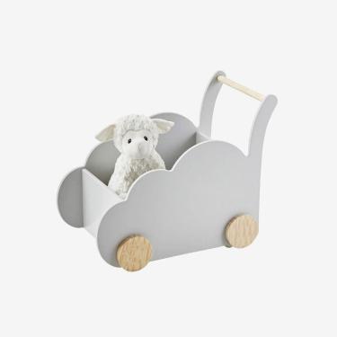 Imagem de Organizador Infantil Carrinho Julieta MDF Rodas Giratórias Cinza Woodcore