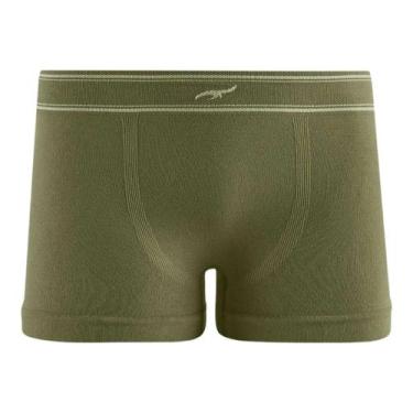 Imagem de Cueca Boxer Infantil Lisa Sem Costura Zee Rucci, G, Verde musgo