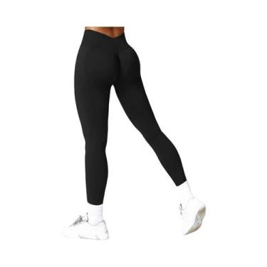 Imagem de Leggings Esportivas Femininas Com Controle De Cintura Em V E Efeito Sc