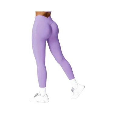 Imagem de Leggings Esportivas Femininas Com Controle De Cintura Em V E Efeito Sc