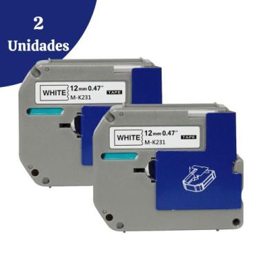 Imagem de Fita Compatível X-Full Brother 12mm x 8m Branca/Preta p/ Rotuladores P
