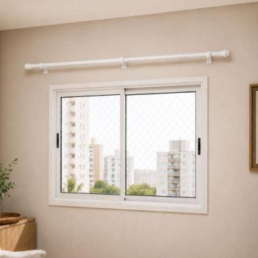 Imagem de Varão Simples Janela Grande 3,00 metros 28mm Kit Com Suporte - ENTROU 