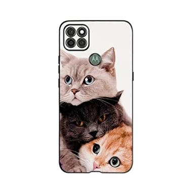 Imagem de Para Moto G9 Power Case Capa de telefone de silicone pintada de gato bonito para Motorola Moto G9 Power Amortecedor de TPU macio para Moto G 9 Power Funda, cáqui, para Moto G9 Power