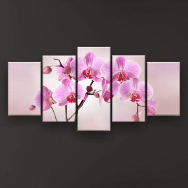 Imagem de Quadro Decorativo Orquídeas Rosa 129x61 Sala Quarto