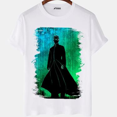 Imagem de Camiseta masculina Filme Neo Matrix Desenho Arte Capa Camisa Blusa Branca Estampada