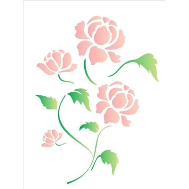 Imagem de Stencil 15X20 Flor Peônia - Opa 1317
