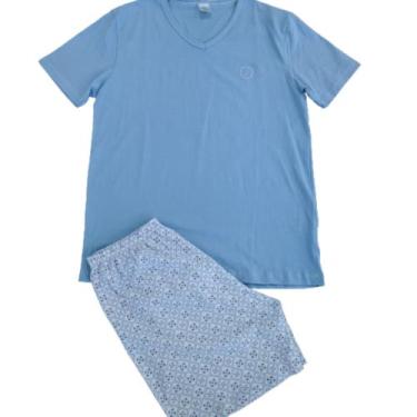 Imagem de Pijama Plus Size Masculino Camiseta E Shorts 100% Algodão - Jucatel