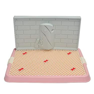 Imagem de Suporte portátil para almofada de xixi para cachorro, suporte para almofadas para filhotes, cão potty treinamento cachorrinho caixa caixa de areia bandeja interna ao ar livre banheiro para cães gatos, rosa, P