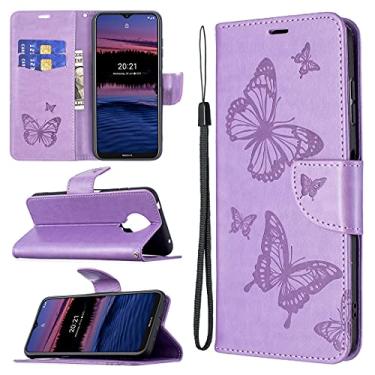 Imagem de For Nokia G20 / G10 Embossing Two Butterflies Pattern Horizontal Flip PU Leather Case with Holder & Card Slot & Wallet & Lanyard(Grey)