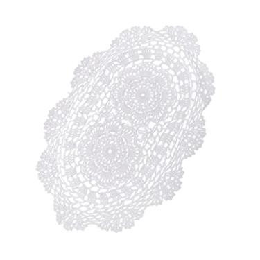 Imagem de LoveinDIY Doilies de renda oval retrô de crochê para casa, cafeteria, mesa, desenhos, artesanato, decoração