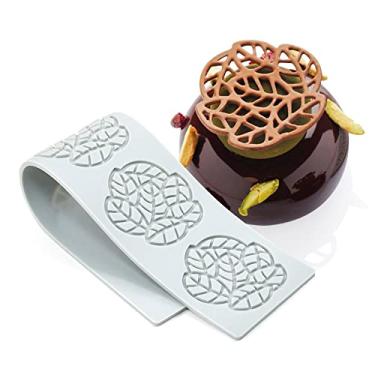 Imagem de TUKE Moldes de silicone de folha oca amante coração moldes de chocolate geometria molde de silicone 3D molde de folha de chocolate doce doce decoração de bolo decoração de bolo topo de cupcake (B_Leaf