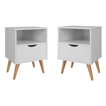 Imagem de Kit Duas Mesas De Cabeceira Retrô Pés Palito Pix Grecia