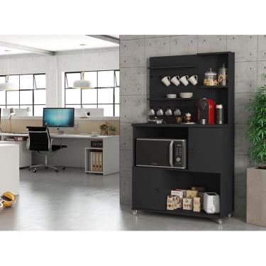Imagem de Armário Cantinho do Café Aconchego Preto Acetinado Patrimar 