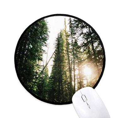 Imagem de DIYthinker Tapete de mouse verde ciência da silvicultura natureza cenário tapete redondo para computador