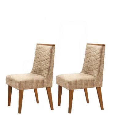 Imagem de Conjunto com 2 Cadeiras Dafne Luxo Linho Rustico Rufato